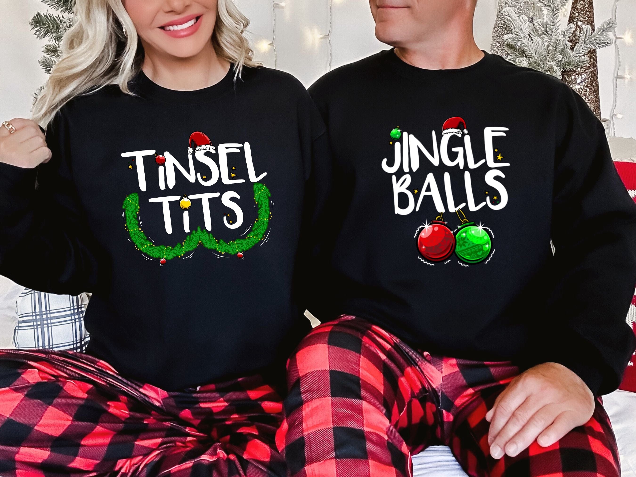 Tinsel Tits & Jingle Balls | Black Sweatshirts