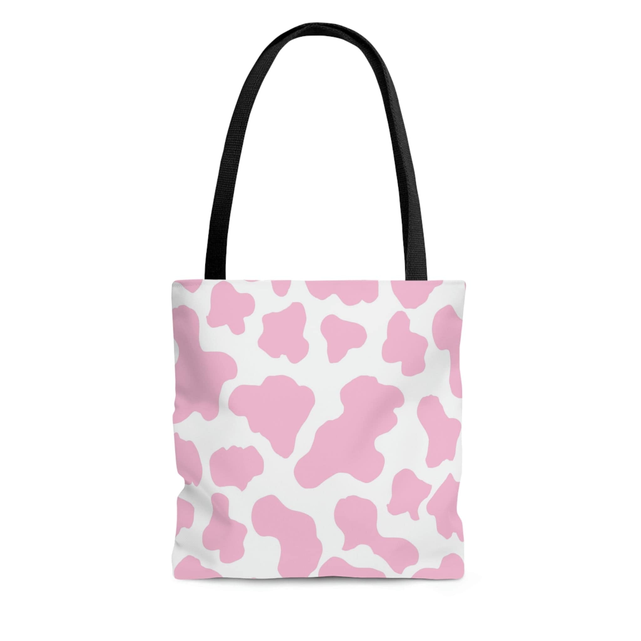 Pink Cow Print Tote Bag