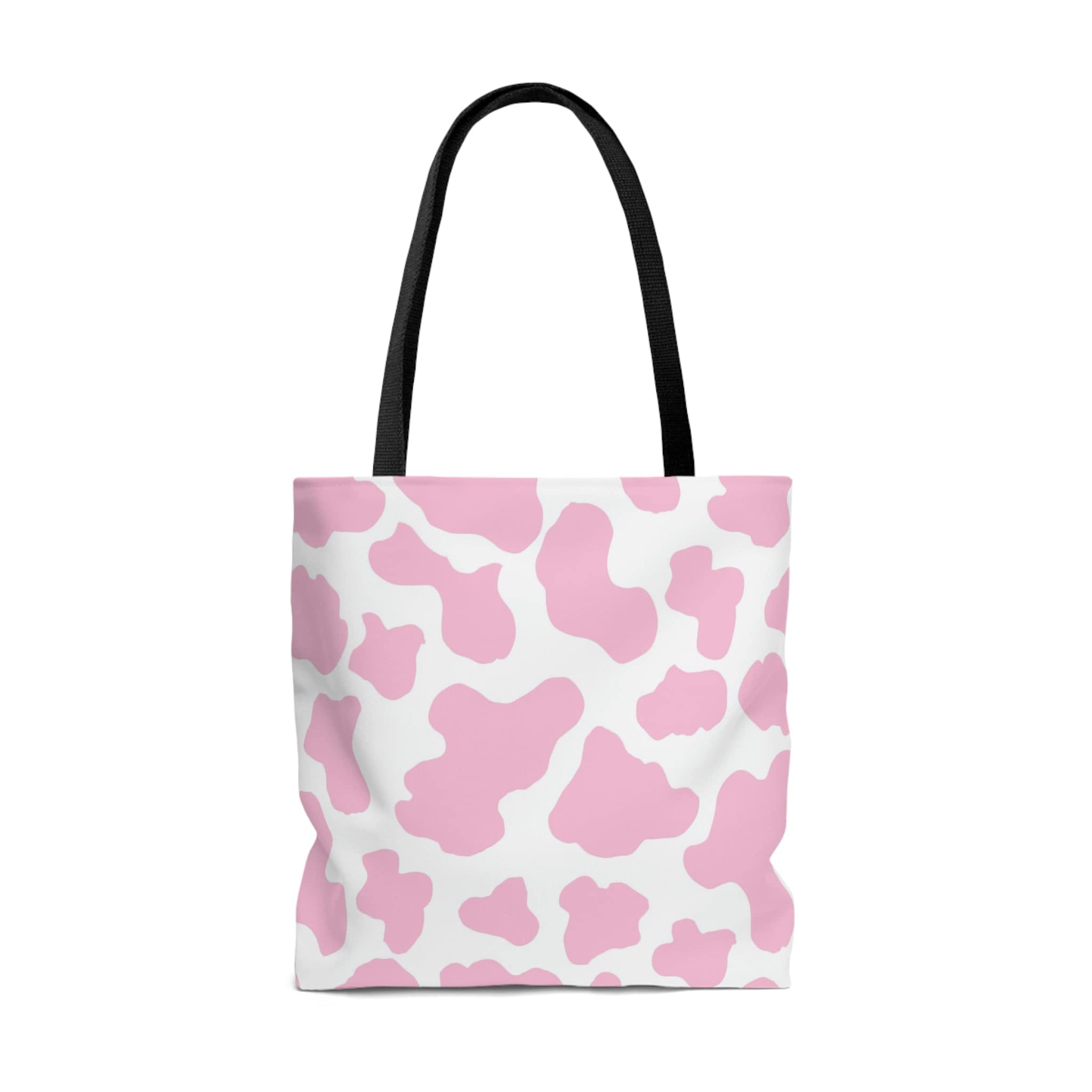 Pink Cow Print Tote Bag