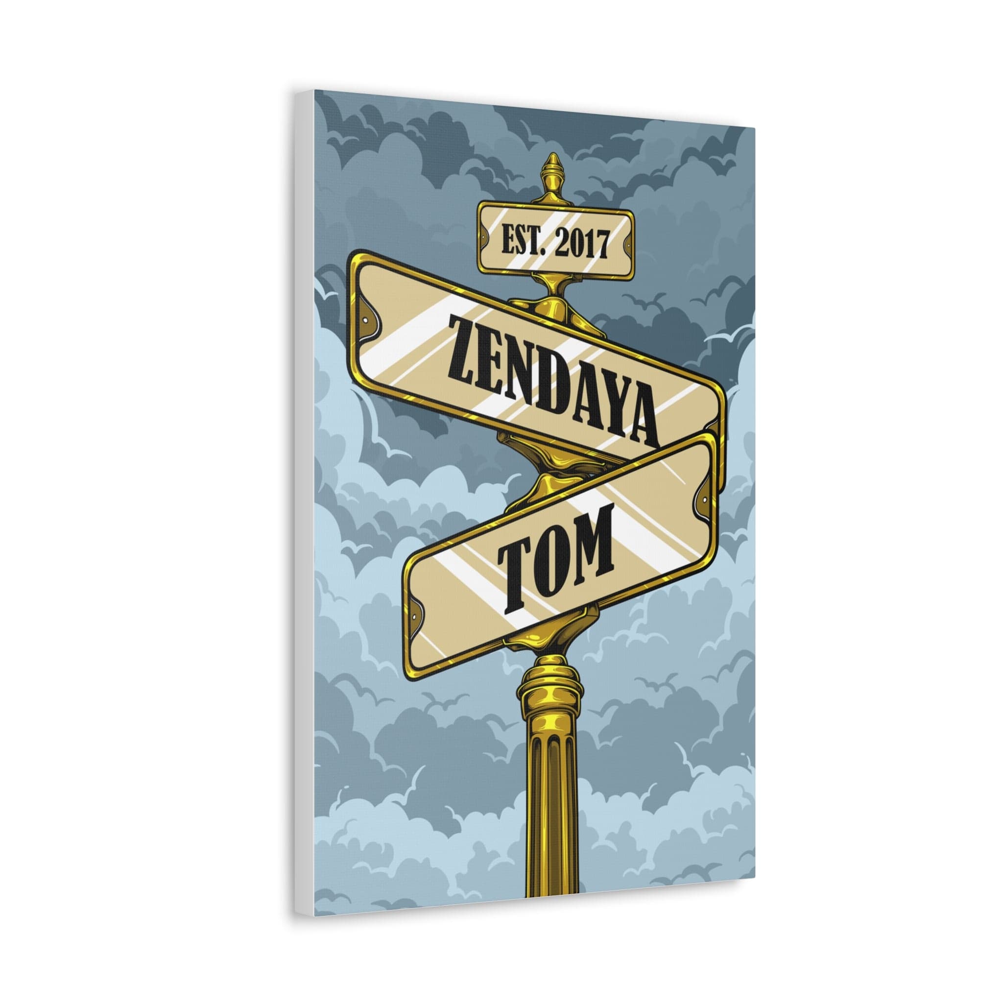 Anniversary Couple Personalized Custom Vertical Canvas - Gift For Husband Wife, Anniversary