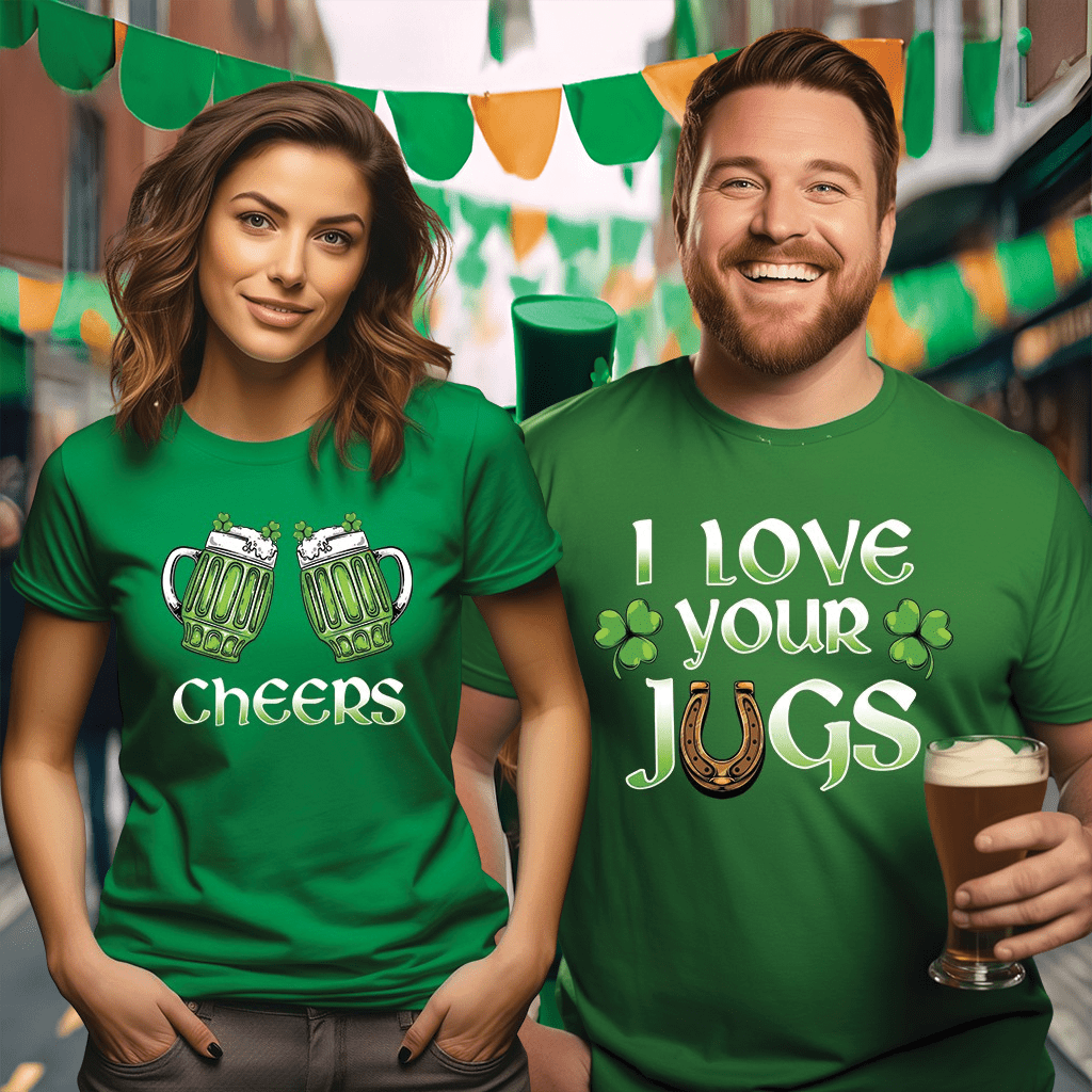Cheers & I Love Your Jugs 2025 Couples Drinking Shirts