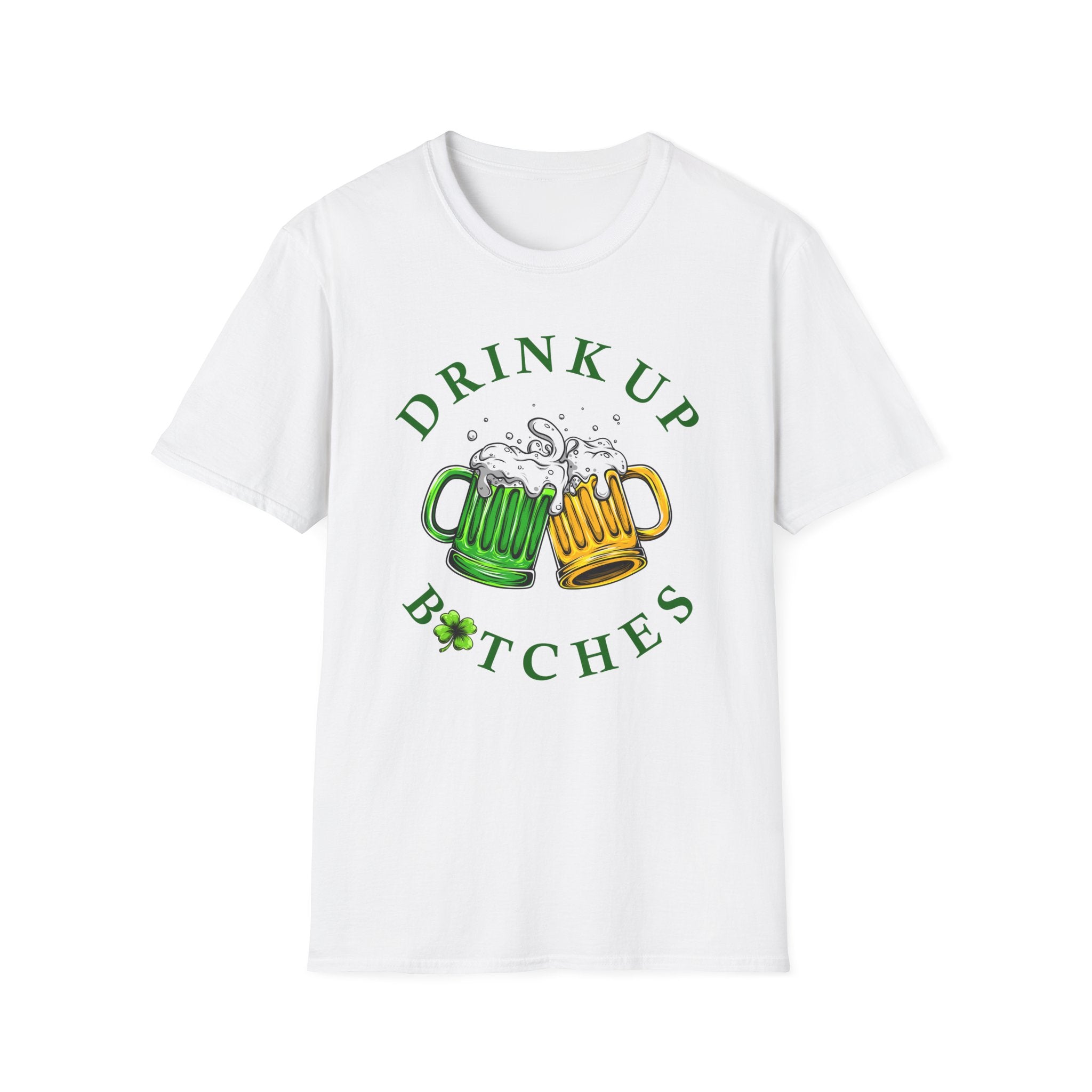 Drink Up B🍀tches Deluxe White Tee (Unisex)