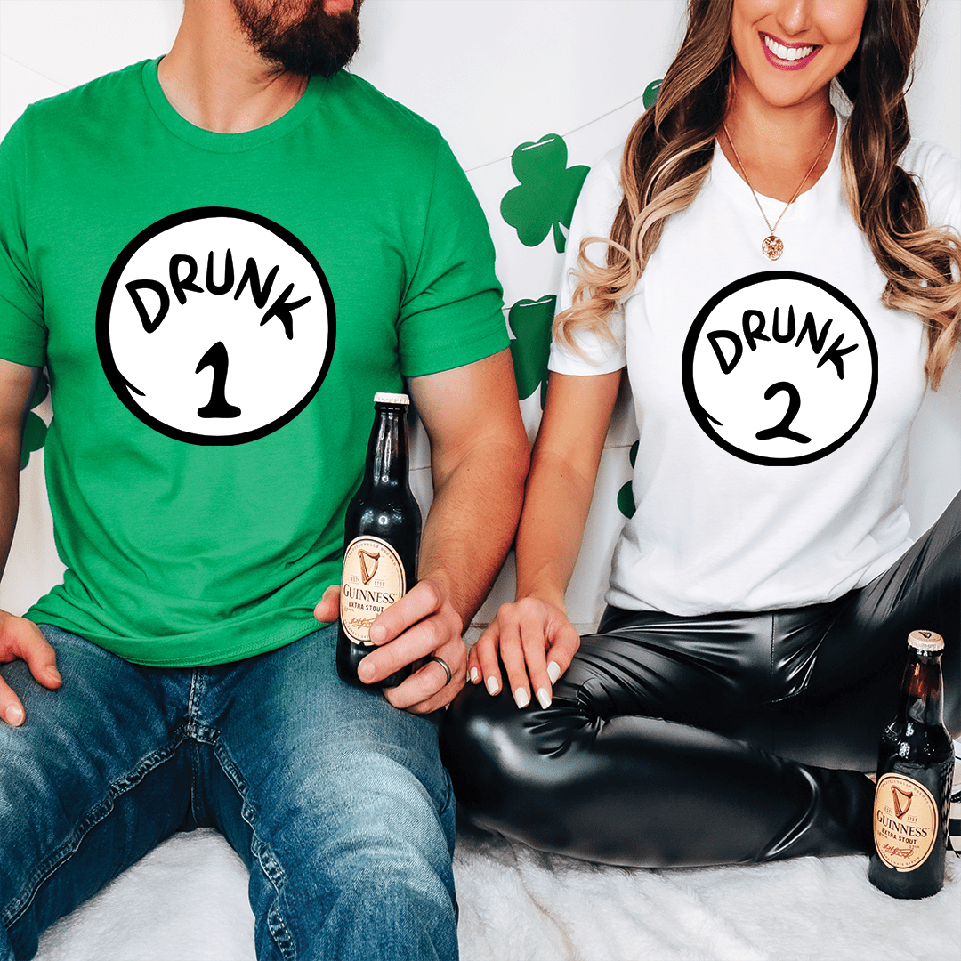 Drunk 1 & 2 St. Patrick day Drinking Shirt