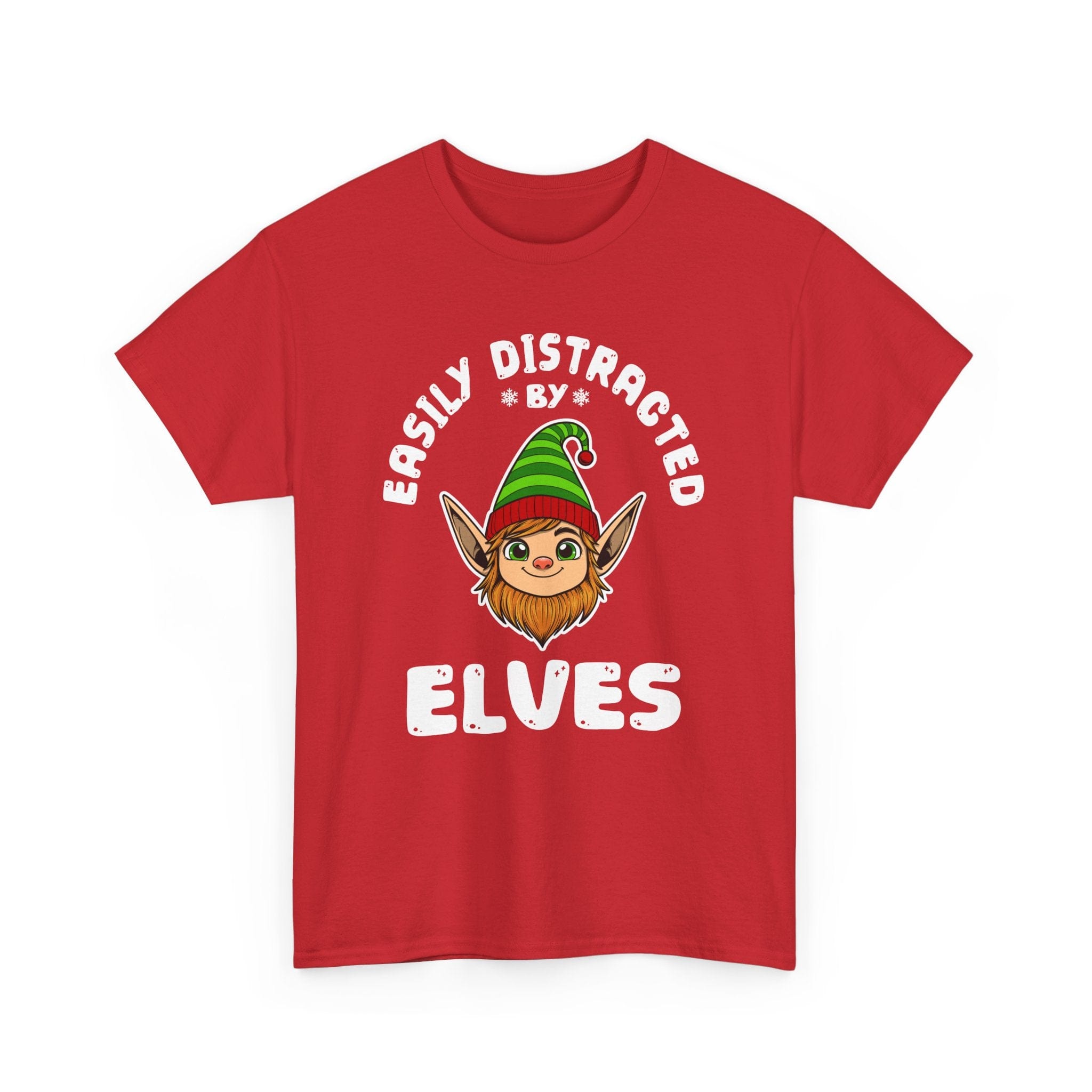 easily distracted by Elves Unisex Cotton Tee