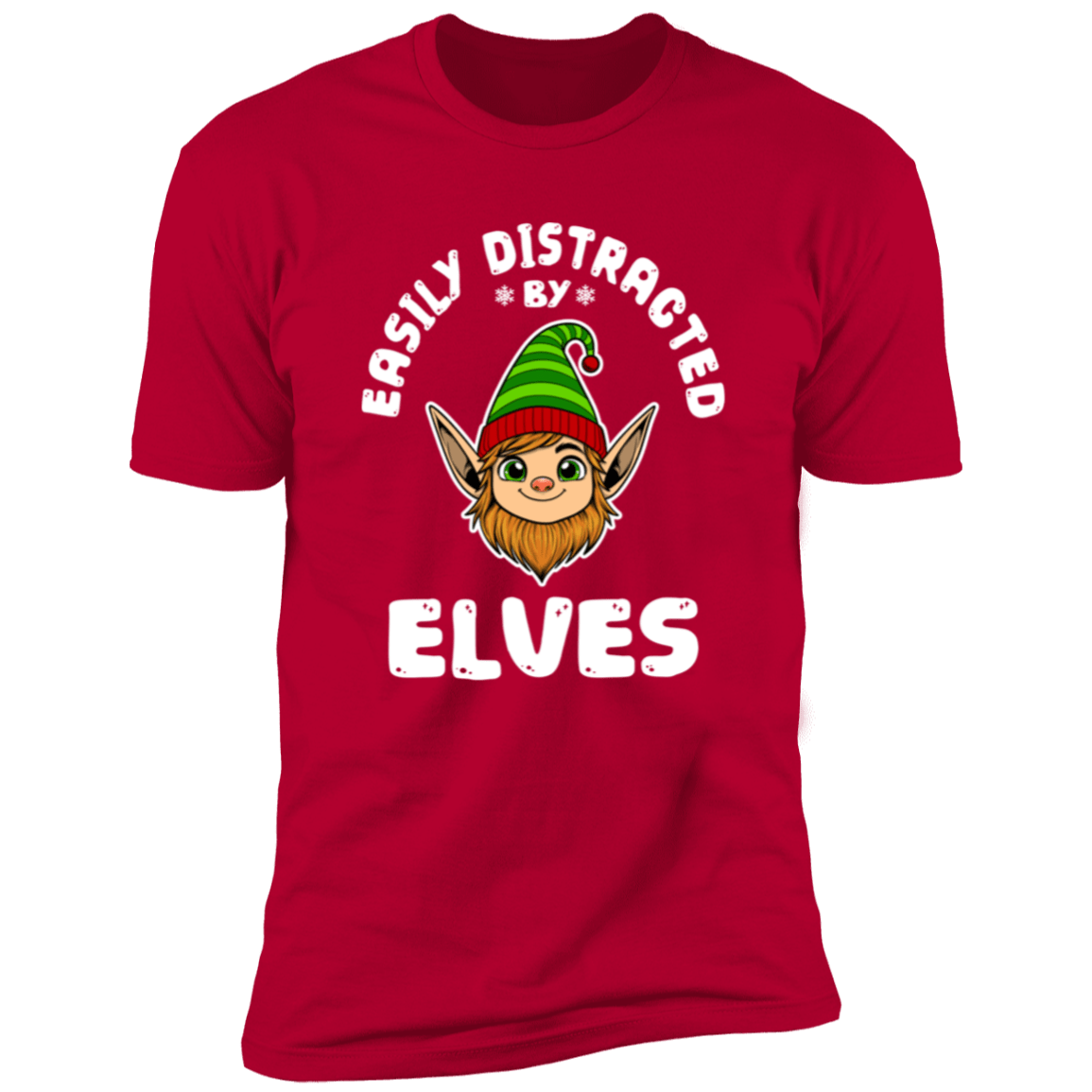 easily distracted by Elves Unisex Cotton Tee