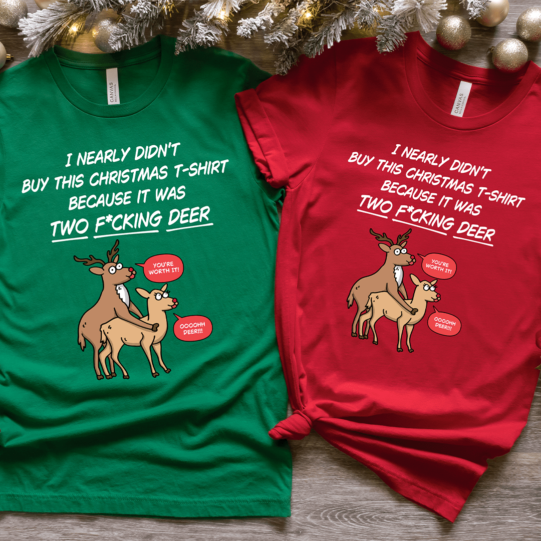 Funny Christmas Tee - Two Deer