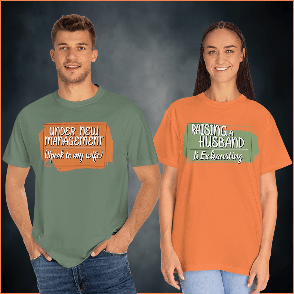 Funny Newlywed Couples Shirts Printed on Comfort colors ®1717