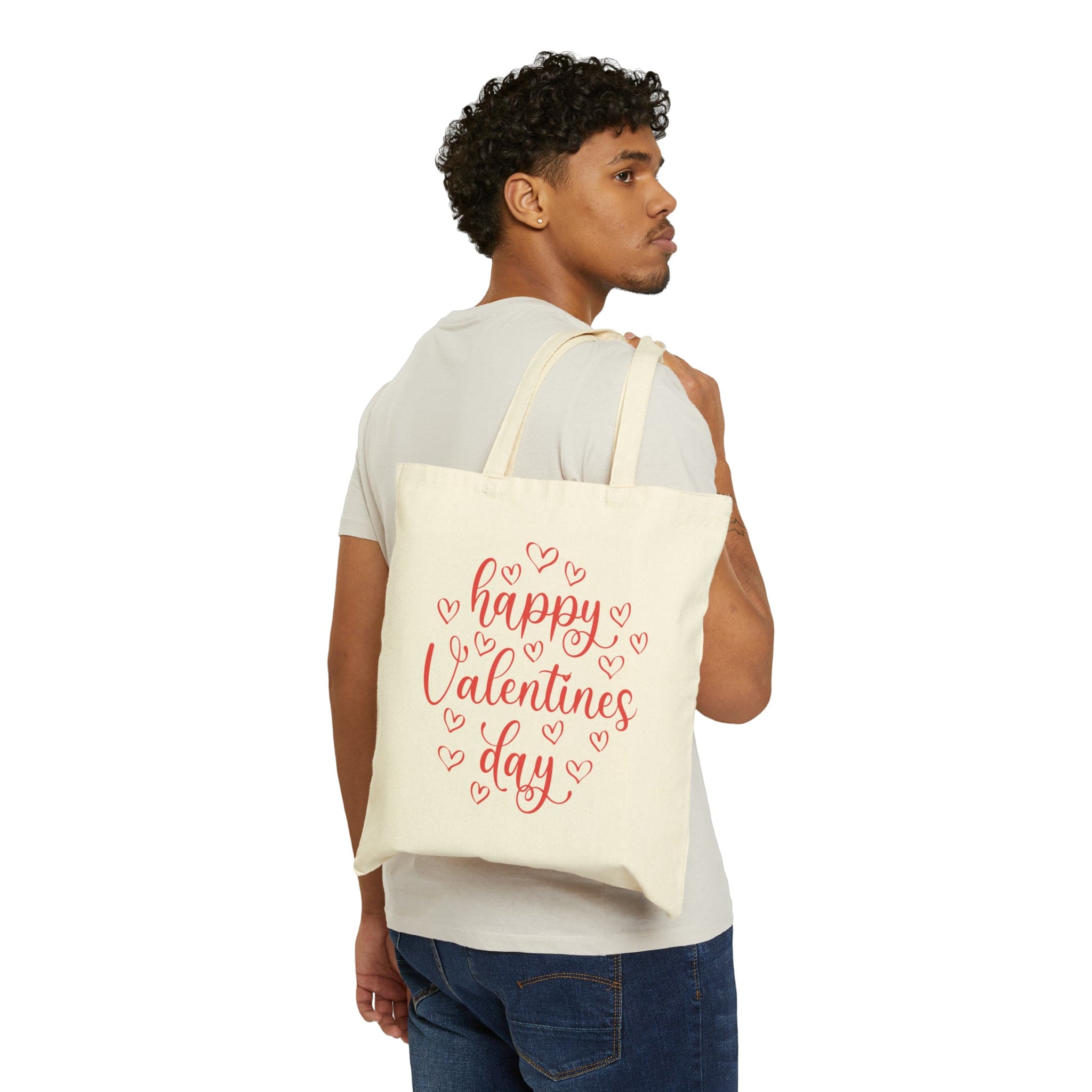 Happy valentine's Deluxe Cotton Canvas Tote Bag