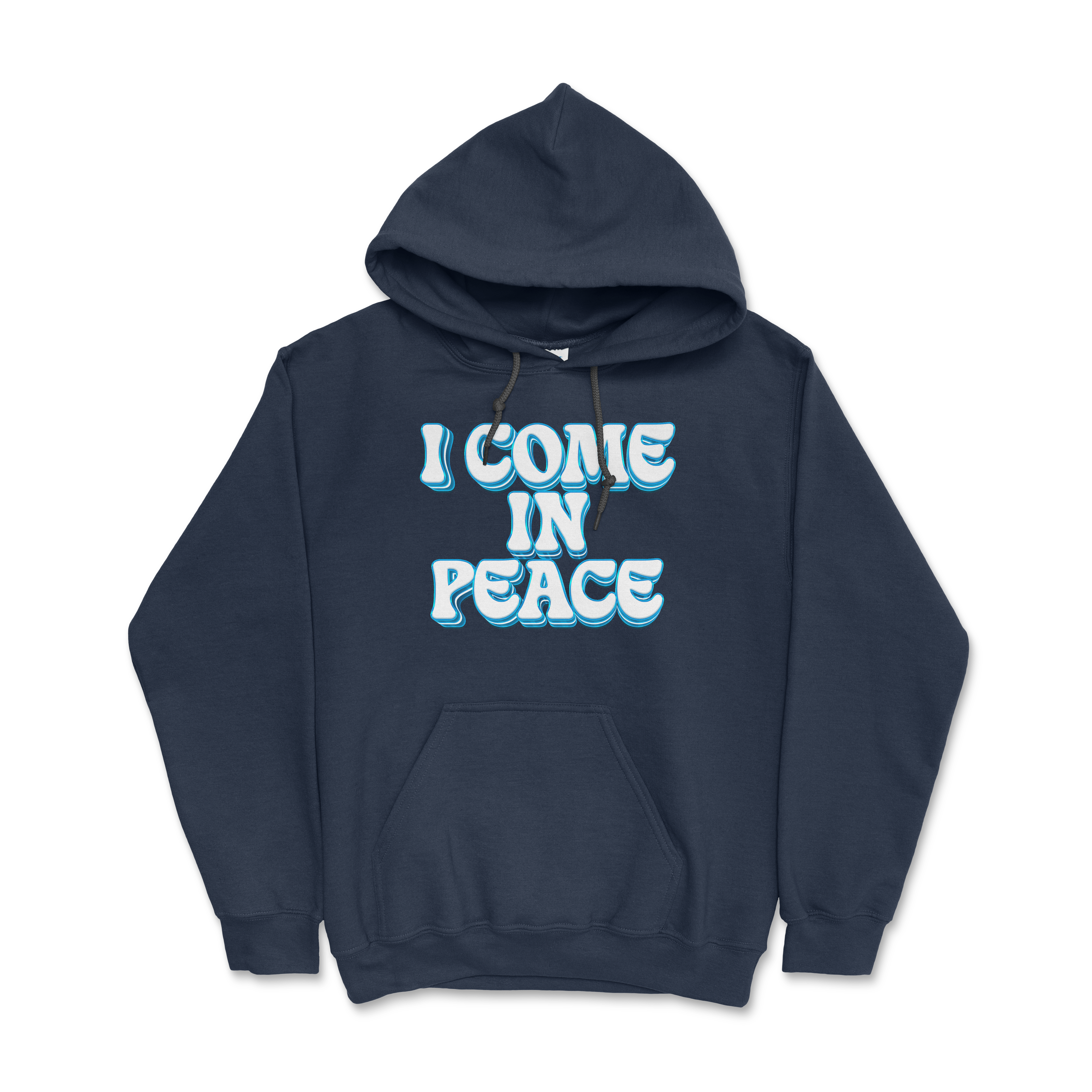 I Come In Peace & I'm Peace | Unisex Essential hoodies | Midnight Navy