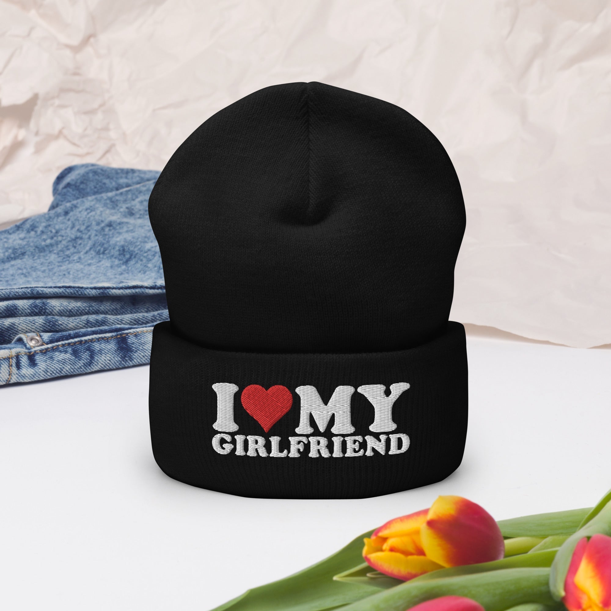 I Love My Girlfriend Cuffed Beanie