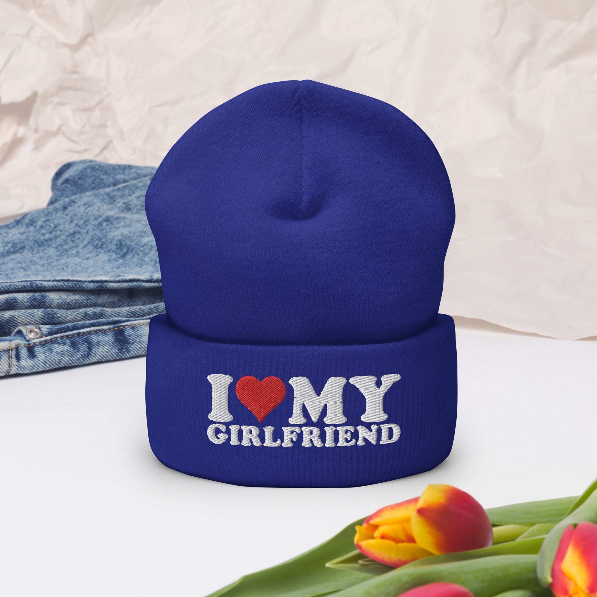 I Love My Girlfriend Cuffed Beanie