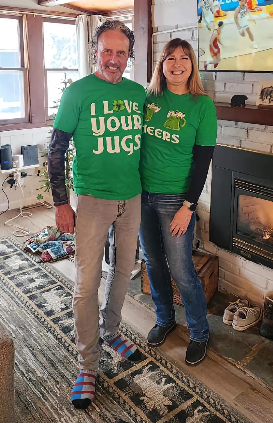 I Love Your Jugs & Cheers - St Patrick's Day Couples Drinking Shirts