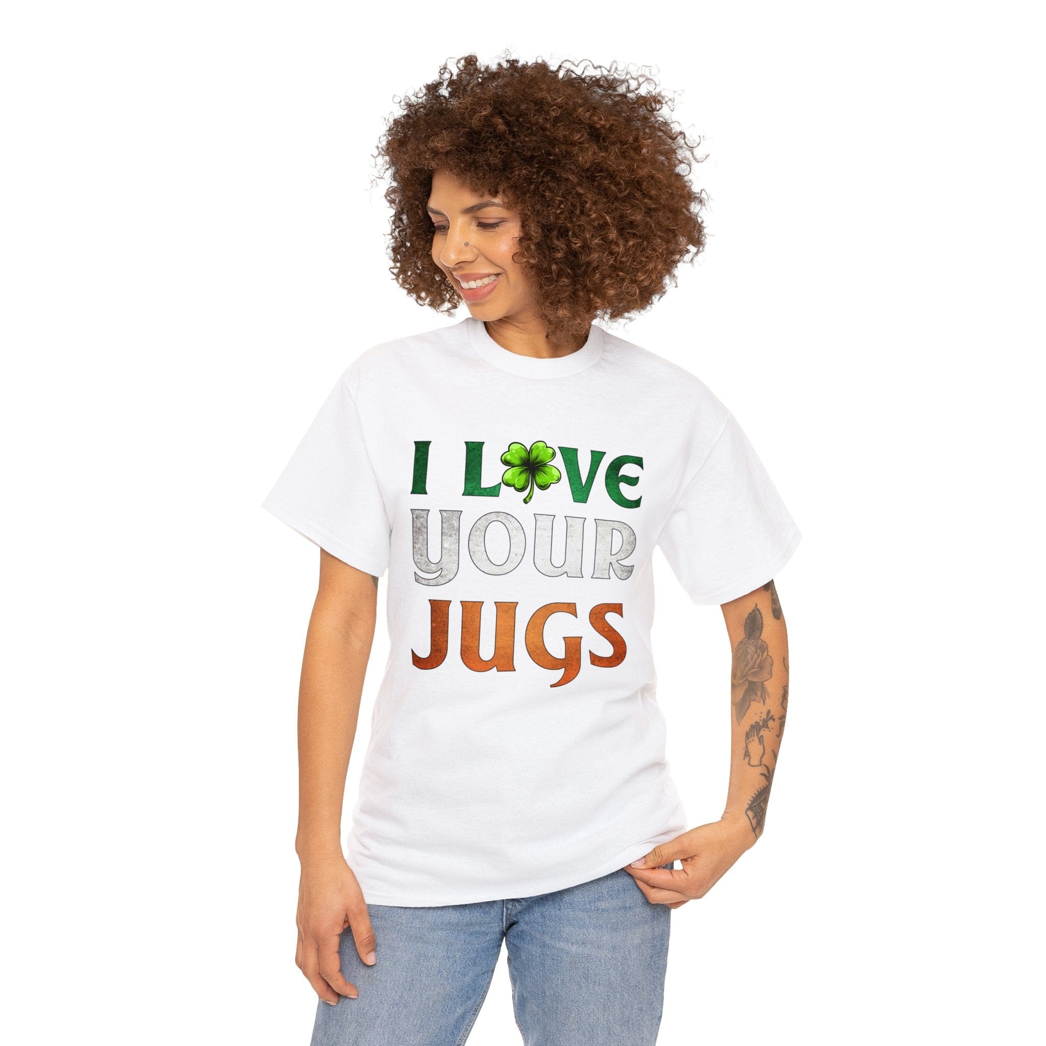 I Love Your Jugs Unisex White Cotton Tee