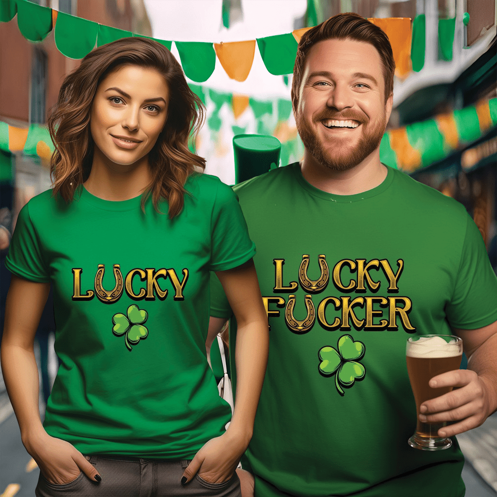 L℧cky & L℧cky F℧ucker St Patrick's Day Drinking Tees Limited Edition