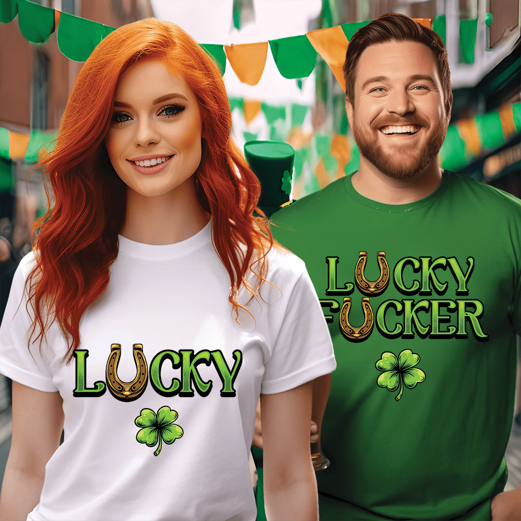 Lucky & Lucky F*ucker St Patricks Day Drinking Shirts