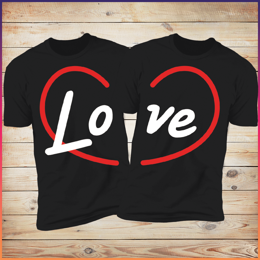 Massive Heart Love Shirts - Valentine's day couples shirts