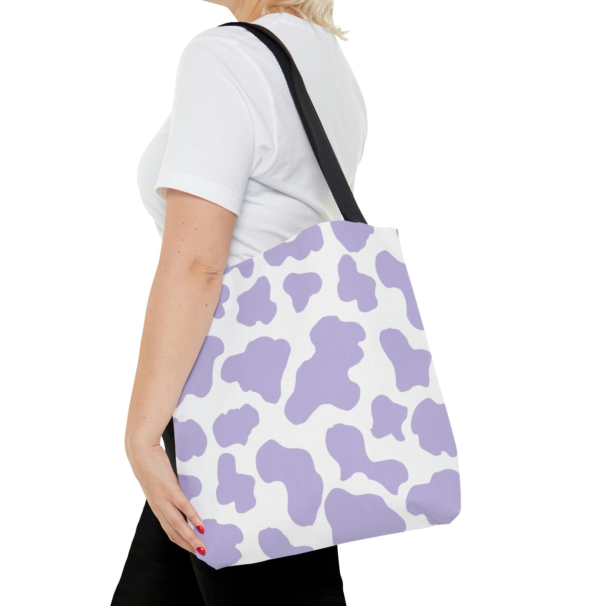 Purple Cow Print Tote Bag
