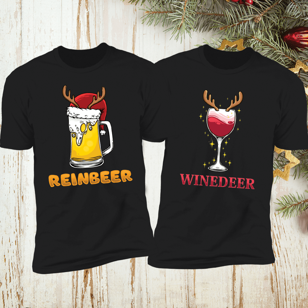 Reinbeer & Winedeer Christmas Drinking Shirts