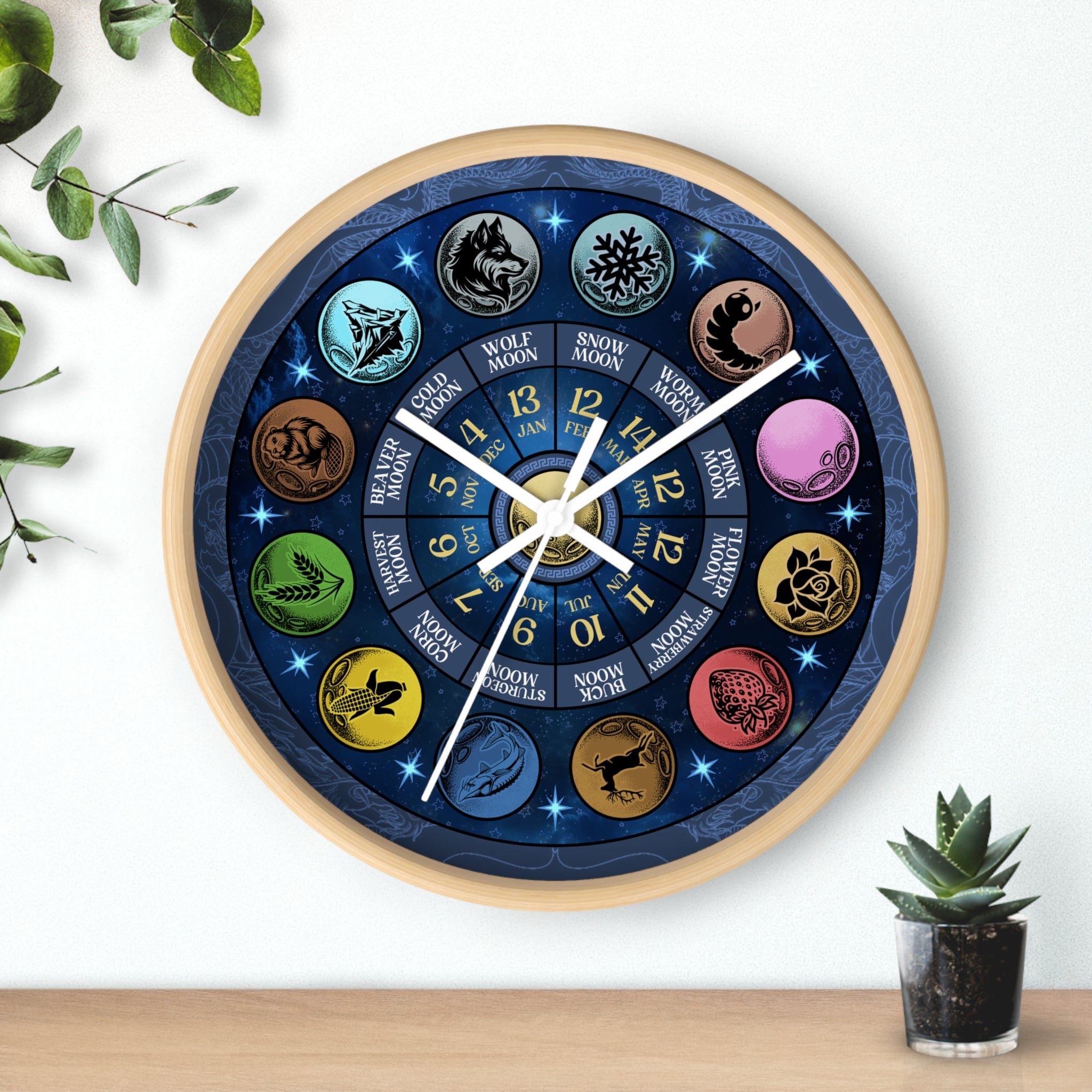 The Lunar Altar Wall Clock – Full Moons 2025